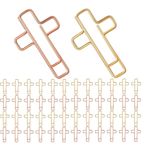 OFFSCH 60 Stück Kreuz Büroklammern Metall Lesezeichen Clips für Bibel Journal Studiennotizen Organizer Bürobedarf Gold Roségold Dekorative Papierklammern für Effiziente Seitenmarkierung OFFSCH 60 Stück Kreuz Büroklammern Metall Lesezeichen Clips für Bibel Journal Studiennotizen Organizer Bürobedarf Gold Roségold Dekorative Papierklammern für Effiziente Seitenmarkierung von OFFSCH