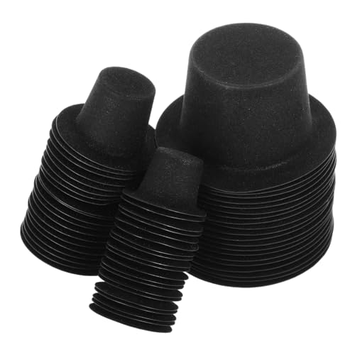 OFFSCH 60 Stück Mini Weihnachtsmützen Schwarz Miniatur Hüte Wear Resistant Dekoration für Puppen DIY Bastelbedarf Kleine Weihnachtsfiguren Deko Geeignet für Erwachsene von OFFSCH