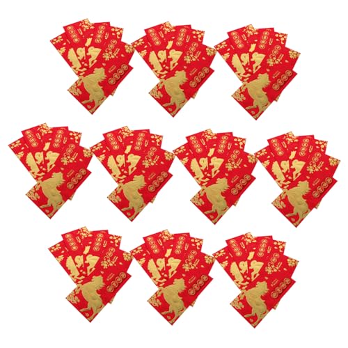 OFFSCH 60 Stück Rote Umschläge Jahr Des Pferdes Chinesische See Umschläge für Lunar Year Geldgeschenke-taschen für Frühlingsfest Hochzeit Geburtstag von OFFSCH