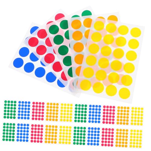 OFFSCH 720 Stück Selbstklebende Farbige Punktaufkleber für Scrapbooking Rund Etiketten Farben Rot Blau Orange Grün Gelb zur Einfachen Kennzeichnung und Organisation von Papierarbeiten von OFFSCH