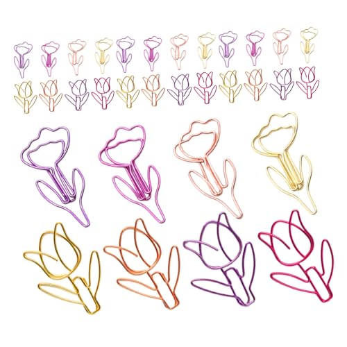 OFFSCH 80 Stück Teiliges Blumendesign Büroklammer Tulpen Blumenform Metallklammern Bunte Dekorative Planer Clips für Datei Papierorganisation Praktische Lesezeichen für Schule und Büro OFFSCH 80 Stück Teiliges Blumendesign Büroklammer Tulpen Blumenform Metallklammern Bunte Dekorative Planer Clips für Datei Papierorganisation Praktische Lesezeichen für Schule und Büro von OFFSCH
