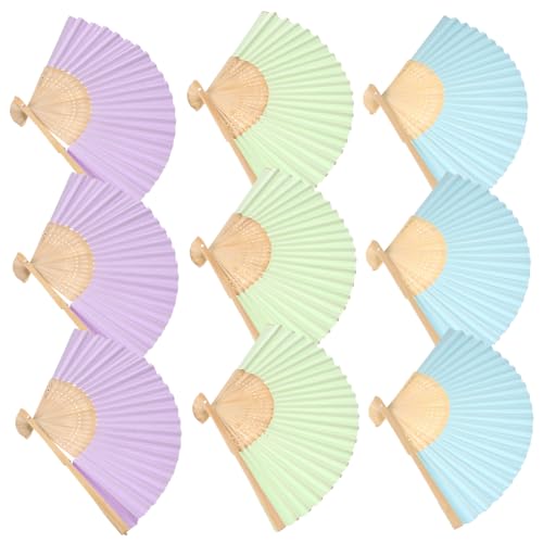 OFFSCH 9 Stück Diy Faltfächer für Teiliges Set aus Leeren Papierfächern zum Malen Kreative Bastelmaterialien für Diy Projekte für Familienaktivitäten von OFFSCH
