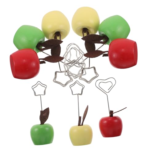 OFFSCH 9 Stück Teiliges Holz Notizhalter mit Clip Obstförmige Memo Klammern in Rot Grün Gelb Praktischer Fotohalter für Büro und Heimdekoration Tischkarten und Notizhalter OFFSCH 9 Stück Teiliges Holz Notizhalter mit Clip Obstförmige Memo Klammern in Rot Grün Gelb Praktischer Fotohalter für Büro und Heimdekoration Tischkarten und Notizhalter von OFFSCH