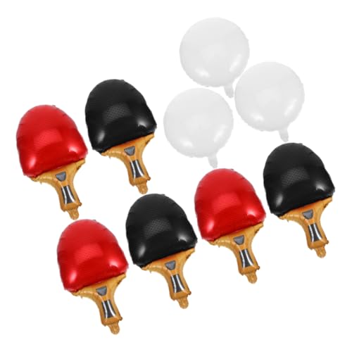 OFFSCH 9 Stück Teiliges Tischtennis Folienballons Wiederverwendbare Sportdekorationen in Rot für Geburtstagsfeiern Karneval und Indoor Outdoor Partys Kreative Tischtennis Partydeko von OFFSCH