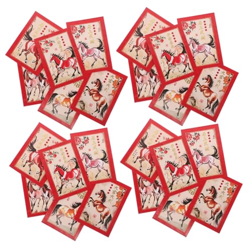 OFFSCH 90 Stück Pferdejahr Rote Umschläge Chinesische Hongbao Geldbeutel Tradition Frühlingsfest Geburtstag Hochzeit Geschenkumschläge Lai See Umschläge von OFFSCH