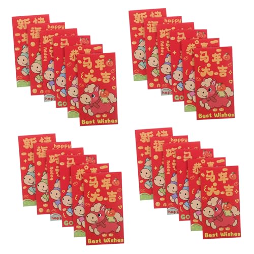 OFFSCH 90 Stück Rote Päckchen Zum Jahr Des Pferdes Chinesische Glücksgeldumschläge Rote Umschläge Festival Der Traditionellen Chinesischen Zum von OFFSCH