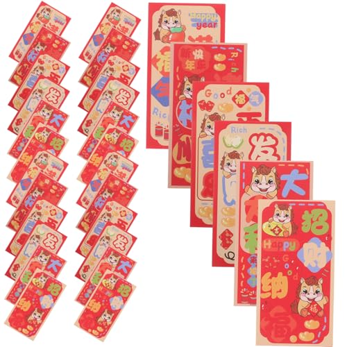 OFFSCH 90 Stück Rote Umschläge Jahr Des Pferdes Hong Bao Lunar Year Geldumschläge Fröhliches Frühlingsfest Glücksbringer Für Geburtstage Hochzeiten Familienfeiern von OFFSCH