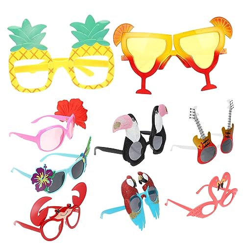 OFFSCH 9st Strandparty-brille Sonnenbrillen Für Kinder Erwachsene Kinder Partybrille Tropische Sonnenbrille Geschenke Für Kinder Partyzubehör Pool-party Plastik Gläser Bilderrahmen von OFFSCH