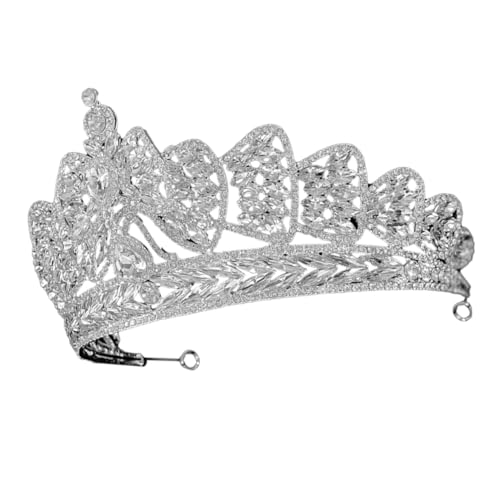 OFFSCH Brautkopfbedeckung brautkleid perlen Hochzeit Tiara Brautkrone Brautkopfbewegungen für Stirnbänder Kopfschmuck für die Braut Hochzeit Stirnband Braut Stirnband Zinklegierung Silver von OFFSCH