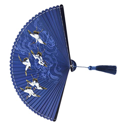 OFFSCH Chinesischer Retro Fächer mit Kranichdruck Faltbarer Tanz und Dekofächer Leichter Handlicher Vintage Fächer für Hochzeit Party Bühne und OFFSCH Chinesischer Retro Fächer mit Kranichdruck Faltbarer Tanz und Dekofächer Leichter Handlicher Vintage Fächer für Hochzeit Party Bühne und von OFFSCH