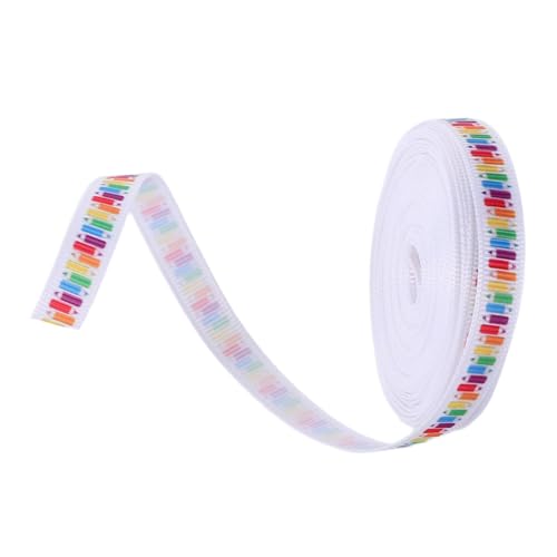 OFFSCH Geschenkband Mit Schulmotiven: 9,1 M Langes Polyester-stoffband Mit Bleistiftaufdruck – Zum Basteln Am Ersten Schultag, Als Dankeschön Für Den Lehrer Oder Als Abschlussdekoration von OFFSCH