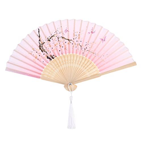 OFFSCH Japanischer Faltbarer Handfächer mit Rosa Pflaumenblütenmotiv Handgefertigt für Tanzperformance Party und Hochzeit Tragbar und Dekorativ Traditioneller Faltfächer für Vielseitige OFFSCH Japanischer Faltbarer Handfächer mit Rosa Pflaumenblütenmotiv Handgefertigt für Tanzperformance Party und Hochzeit Tragbar und Dekorativ Traditioneller Faltfächer für Vielseitige von OFFSCH