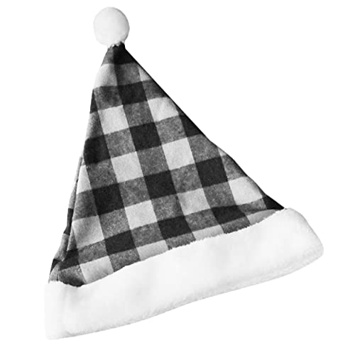 OFFSCH Weihnachtsmütze aus Stoff für Erwachsene Weihnachtskostüm Mütze mit kariertem Design Weihnachtsdekoration OFFSCH Weihnachtsmütze aus Stoff für Erwachsene Weihnachtskostüm Mütze mit kariertem Design Weihnachtsdekoration von OFFSCH
