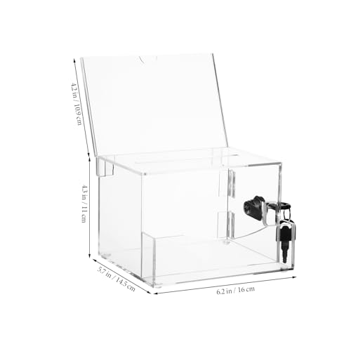 OFFSCH Klarer Abstimmungs und Spendenkasten Abschließbare Transparente Box für Vorschläge und Beschwerden für Veranstaltungen und Wohltätigkeit Robust und Vielseitig Einsetzbar von OFFSCH