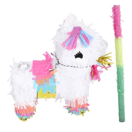 OFFSCH Mini Pinata Party Dekoration mit Stock Niedliche Alpaka-Form zum Befüllen mit Süßigkeiten für Kindergeburtstag Indoor Outdoor Feier Fotorequisit und Geschenkbox von OFFSCH