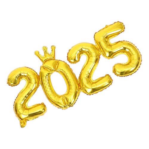 OFFSCH Neue Jahr Folienballon mit Goldener Krone PVC Langlebig Partydekoration für Silvester Bachelorette Party und Neujahrsfeier Vielseitiges Event-accessoire für Zuhause und von OFFSCH