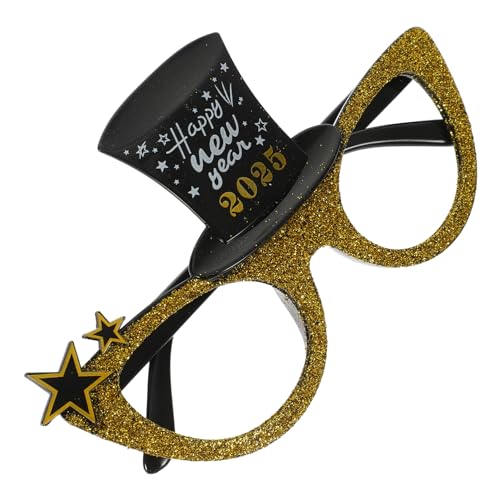 OFFSCH Neujahrsbrille Partybrille Katzenauge Goldfarben Leichte Foto Requisite Lustige Festival Accessoires für Erwachsene und Familie OFFSCH Neujahrsbrille Partybrille Katzenauge Goldfarben Leichte Foto Requisite Lustige Festival Accessoires für Erwachsene und Familie von OFFSCH