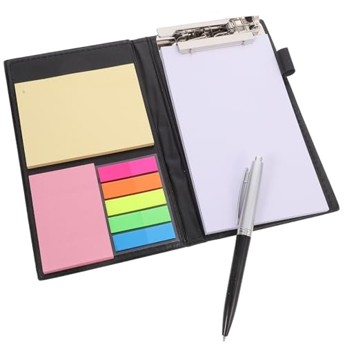 OFFSCH Notizbuch Set mit Haftnotizen und Index Tabs PU für Büro und Schule Tragbar mit Integriertem Stifthalter Vielseitige Organisation für Studenten und Berufstätige von OFFSCH
