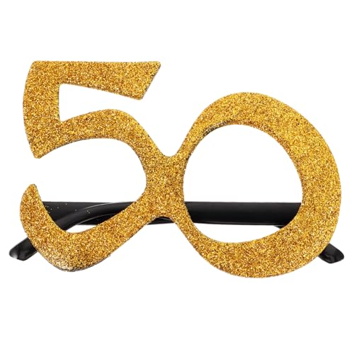 OFFSCH Number Birthday Party Sonnenbrille mit Glitzer Einzigartige Foto Requisiten für Geburtstagsfeiern und Jubiläen Leicht und Komfortabel für Unvergessliche Erinnerungen von OFFSCH