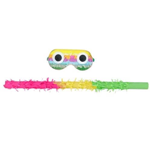 OFFSCH Pinata Partyzubehör mit Pinata Stick und Augenmaske Farbenfrohes Zubehör für Geburtstag Mitgebsel Spielerisches Partyspiel für Erwachsene Stabiles Leichtes Material von OFFSCH