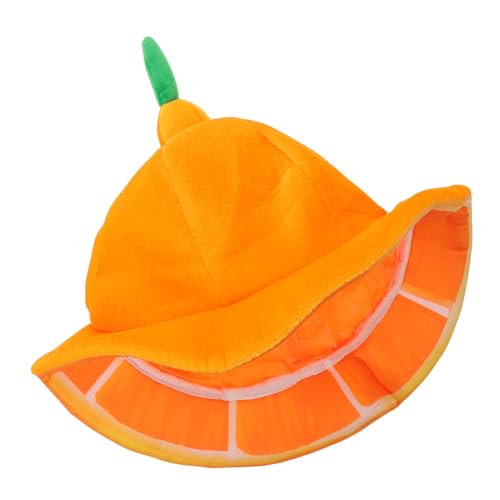 OFFSCH Plüsch Orangen Kostüm Mütze Leichtes Party Cap Foto Requisit Halloween Cosplay Hut Kreative Kopfbedeckung Für Erwachsene Festliche Verkleidung Zubehör von OFFSCH