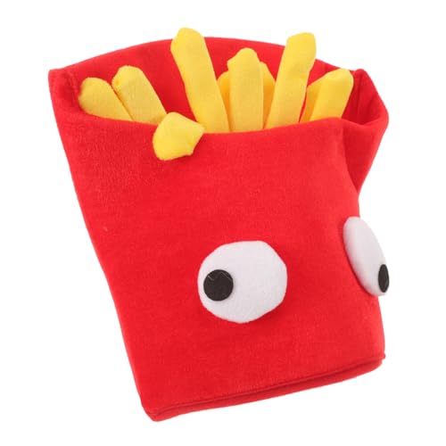 OFFSCH Pommeshut Gefüllter Hut Partygeschenke Lustige Hüte Pommes Frites Kostüm Alberne Hüte Halloween Krempe Pommes Frites Form Verrückter Hut von OFFSCH