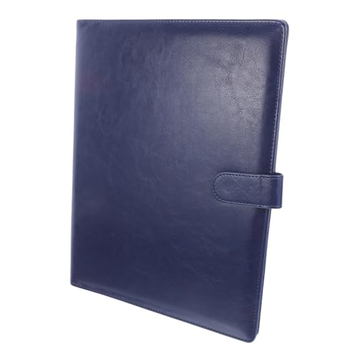 OFFSCH Portfolio Folder PU Leder Schreibmappe mit Metallclip Multi fach Dokumentenmappe für Büro Resume Padfolio und Legal Pad Organizer Leichter Business File Folder in Blau von OFFSCH