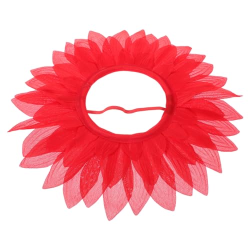 OFFSCH Rotes Blumenstirnband Sonnenblumen Haarreif Sonnenblumenhut-requisite Sonnenblumen-kopfbedeckung Sonnenblumen-stirnband Neuartige Lustiger Kind Tanzkostüm Seidentuch Die Blumen von OFFSCH