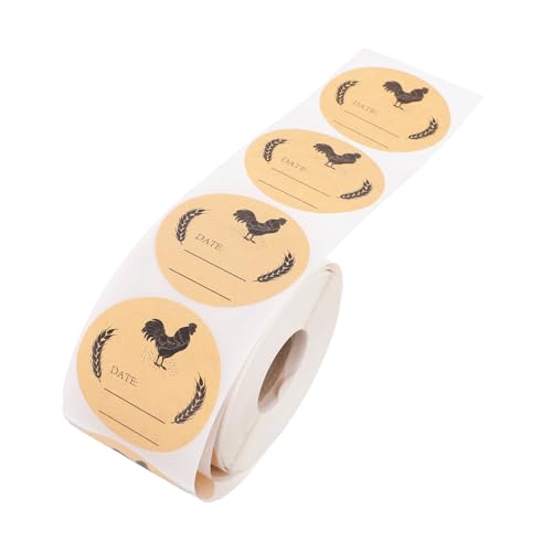 OFFSCH Runde Kraftpapier Aufkleber für Eierkartons Haftend für Hühnereier Verpackung für Frische Eierkennzeichnung Robuste Etiketten für Kunststoffbehälter von OFFSCH