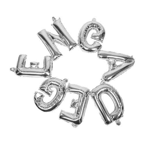 OFFSCH Silberne Folienballons Engaged Große Buchstaben Partydekoration für Verlobungsfeier Hochzeitsantrag Hintergrund Foto-requisite für Brautparty von OFFSCH