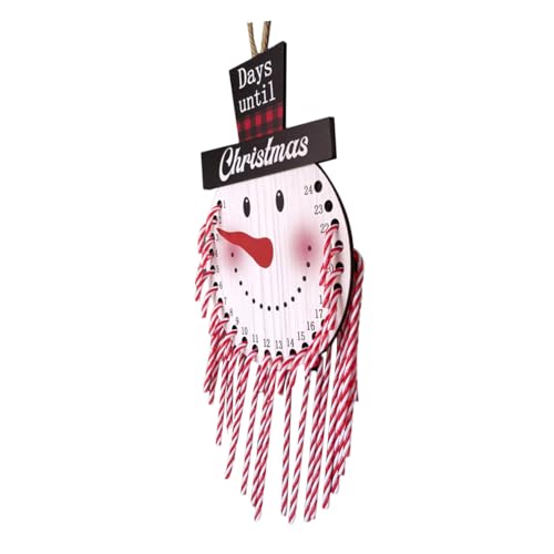 OFFSCH Weihnachtlicher Holz Schneemann Anhänger Adventskalender Türdeko Innen Hängend Weihnachtsdekoration für Haustür Wohnzimmer von OFFSCH
