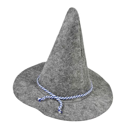 OFFSCH Zaubererhut Vogelscheuchenhut Kostüm Halloween Cosplay Hut Erwachsene Vogelscheuchenhut Halloween Cosplay Hexenhut Vogelscheuchenkostüm Hüte Zaubererhut Braun Hellgrau Filz von OFFSCH