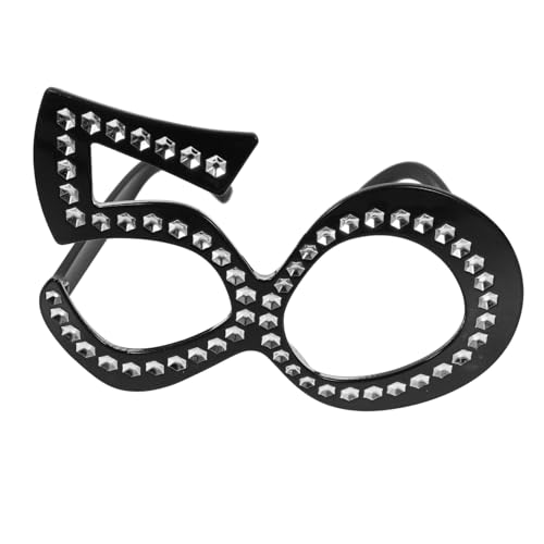OFFSCH digitale Brille 50. Strassbrille Zahlenbrille Requisiten Geburtstag Partybrille gläser Party Photobooth Requisiten farbenfrohe alles Gute zum Geburtstag Brille Plastik von OFFSCH