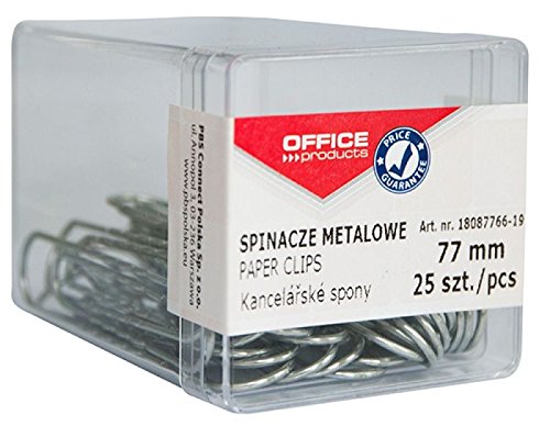OFFICE PRODUCTS Büroklammern Metallbriefklammern Silbern in der Box / 25 Stück - 77 mm/in Praktischer Aufbewahrungsbox/Paper Clips OFFICE PRODUCTS Büroklammern Metallbriefklammern Silbern in der Box / 25 Stück - 77 mm/in Praktischer Aufbewahrungsbox/Paper Clips von OFFWV