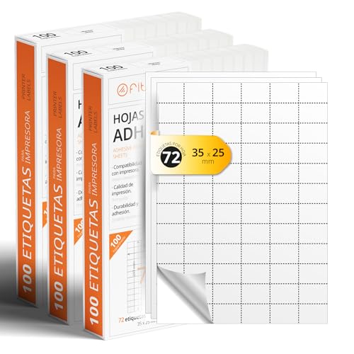 A4-Bögen mit weißen selbstklebenden Etiketten, Erstellen Sie Ihre eigenen individuellen, Sicherer selbstklebender A4-Papier, Selbstklebendes Etikett zum Bedrucken - Ofituria (72 pro Blatt, 300 Bögen) A4-Bögen mit weißen selbstklebenden Etiketten, Erstellen Sie Ihre eigenen individuellen, Sicherer selbstklebender A4-Papier, Selbstklebendes Etikett zum Bedrucken - Ofituria (72 pro Blatt, 300 Bögen) von OFITURIA