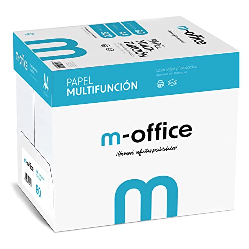 A4-Papier, 80 g, Packung mit 250 Blatt, Multifunktionspapier für Inkjet- und Laserdrucker, A4-Blätter, 210 x 297 mm, ideal für Büro und Zuhause · m-office (2.500 Blatt) von OFITURIA