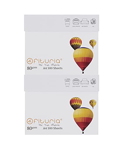 Blätter A4, Universalpapier für Drucker und Kopierer, Weißes A4-Papier für Arbeitsumgebungen und den Hausgebrauch, Blätter DIN A4 80g/m², Paket mit Blättern - Ofituria (5000 Blatt) von OFITURIA