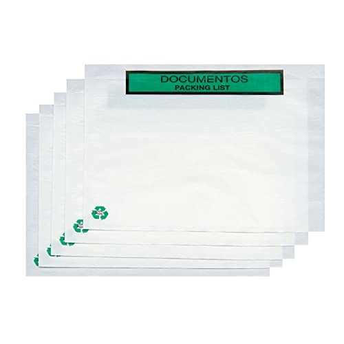 Dokumententaschen aus transparentem Papier zum Versenden von Paketen mit Selbstklebeverschluss, einfach und robust, 175 x 135 mm, für sichere Verpackung, 200 Stück von OFITURIA