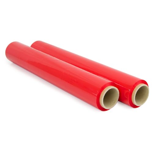 Film Rot zum Verpacken von 50 cm x 300 m Länge, elastische Folie, manuelle Verpackung (Rot, 2 Rollen) von OFITURIA