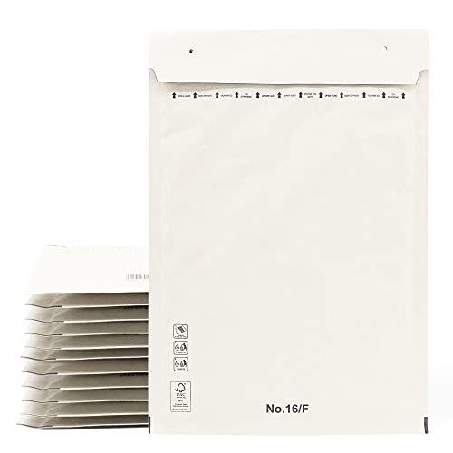 Gepolsterte Umschläge, Versandumschläge, Papiertüten mit Blaseninnen, Weiß, Versandtaschen mit Klebeverschluss - Ofiturie (5 Briefumschläge, 220 x 340 mm) von OFITURIA