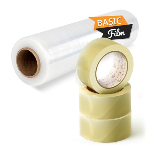 Klebeband und transparente Verpackungsfolie für Versand und Schutz von Kartons und Möbeln, Komplettes Verpackungsset, Stretchfolie bis 200m, Ideal Umzüge und Lieferungen - Ofituria (Kit Schutzschild) Klebeband und transparente Verpackungsfolie für Versand und Schutz von Kartons und Möbeln, Komplettes Verpackungsset, Stretchfolie bis 200m, Ideal Umzüge und Lieferungen - Ofituria (Kit Schutzschild) von OFITURIA
