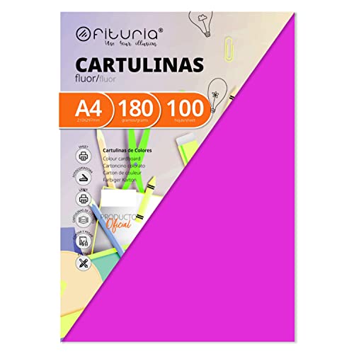 OFITURIA FAB-15503 Pack 100 Cartulinas Color Rosa Fluor Tamaño A4 180g OFITURIA FAB-15503 Pack 100 Cartulinas Color Rosa Fluor Tamaño A4 180g von OFITURIA