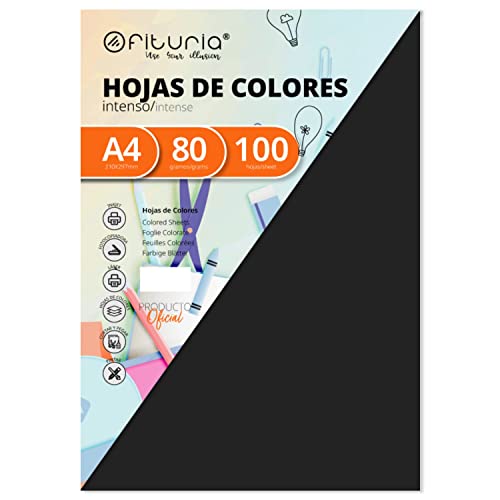 OFITURIA FAB-17106 Pack 100 Hojas Color Negro Tamaño A4 80g von OFITURIA