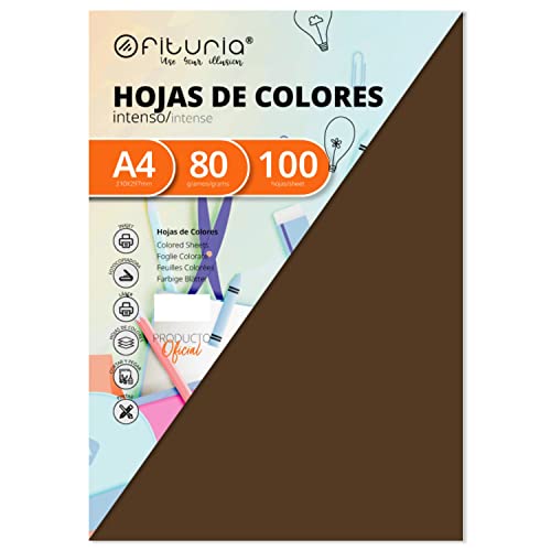 OFITURIA FAB-17107 Pack 100 Hojas Color Marron Tamaño A4 80g von OFITURIA