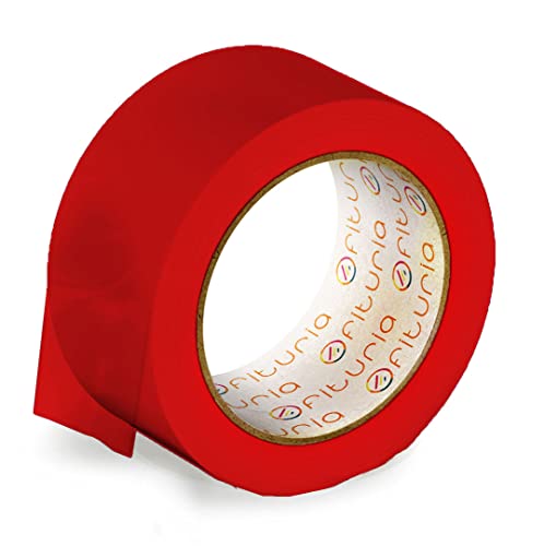 OFITURIA Klebeband, Farbe Rot, Klebeband zum Verpacken und Organisieren Ihrer Kartons und Sendungen, Siegel in verschiedenen leuchtenden Farben 66 m x 48 mm (1 Einheit - Rot) von OFITURIA