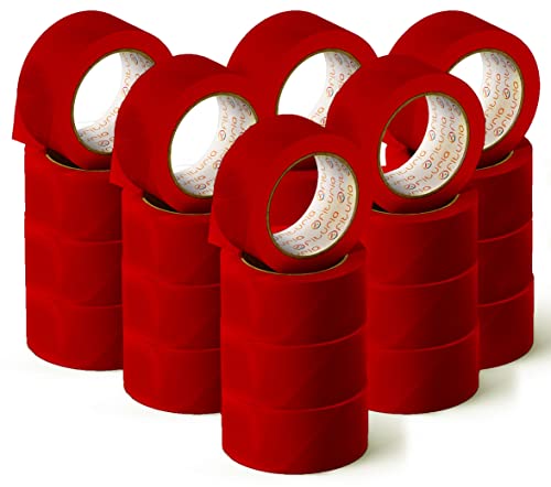 OFITURIA Klebeband, Farbe Rot, Klebeband zum Verpacken und Organisieren Ihrer Kartons und Sendungen, Siegel in verschiedenen leuchtenden Farben 66 m x 48 mm (24 Einheit - Rot) von OFITURIA