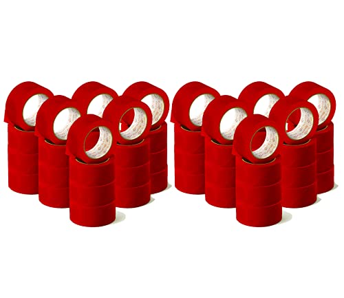 OFITURIA Klebeband, Farbe Rot, Klebeband zum Verpacken und Organisieren Ihrer Kartons und Sendungen, Siegel in verschiedenen leuchtenden Farben 66 m x 48 mm (48 Einheit - Rot) von OFITURIA