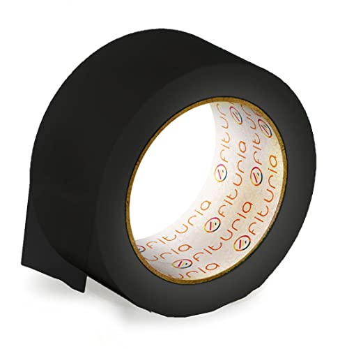 OFITURIA Klebeband, Farbe Schwarz, Klebeband zum Verpacken und Organisieren Ihrer Kartons und Sendungen, Siegel in verschiedenen leuchtenden Farben 66 m x 48 mm (1 Einheit - Schwarz) von OFITURIA