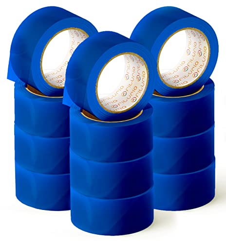 OFITURIA Klebeband, blaue Farbe, Klebeband zum Verpacken und Organisieren Ihrer Kartons und Sendungen, Siegel in verschiedenen leuchtenden Farben 66 m x 48 mm (12 Einheit - Blau) von OFITURIA