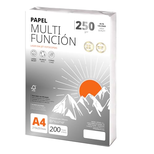 Ofituria Kopierpapier, DIN A4, 250 g/m2, 200 Blatt, Mehrzweckpapier für Laser- und Tintenstrahldrucker, Kopierer, Bürobedarf, Schulbedarf, Packung zu 200 Blatt, 250 g Ofituria Kopierpapier, DIN A4, 250 g/m2, 200 Blatt, Mehrzweckpapier für Laser- und Tintenstrahldrucker, Kopierer, Bürobedarf, Schulbedarf, Packung zu 200 Blatt, 250 g von OFITURIA